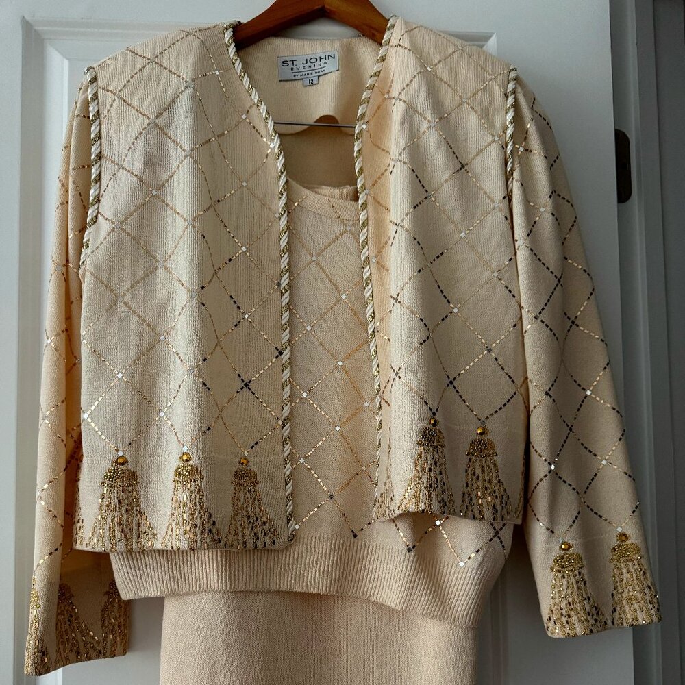 St. John Evening by Marie Gray, size 12, 3 pc skirt suit